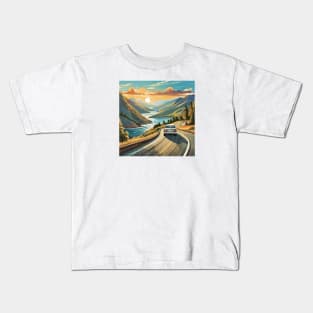 Summer Mountain Road Trip Lovers Kids T-Shirt